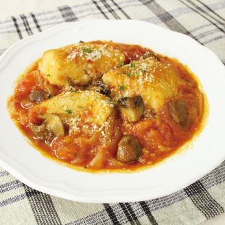 白身魚のフレッシュトマト煮