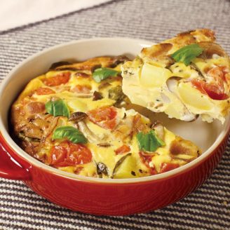 じゃがいもとクリームチーズのキッシュ風オムレツ