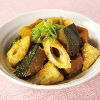 ちくわとかぼちゃのバター醤油煮