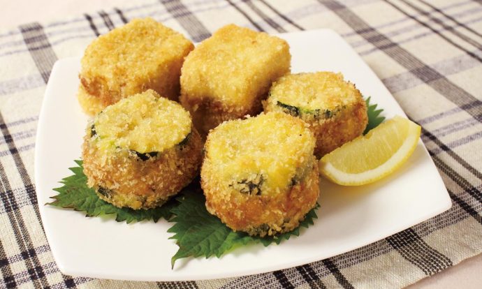 ズッキーニと豆腐のはさみ揚げ