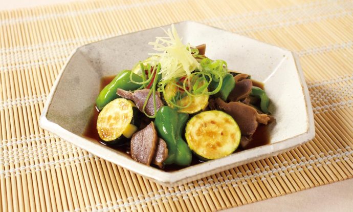 砂肝とズッキーニの南蛮風