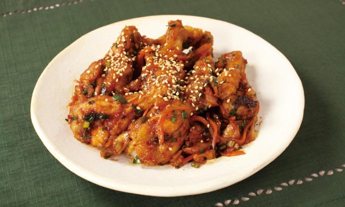 手羽元のキムチだれ