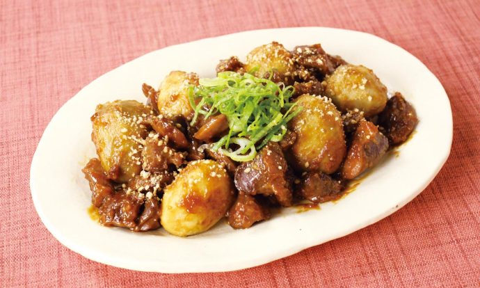 里芋と砂肝のみそがらめ