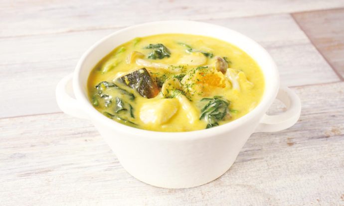 鶏むね肉とかぼちゃの豆乳クリーム煮