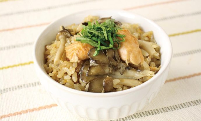 鮭のガリバタ醤油炊き込みごはん