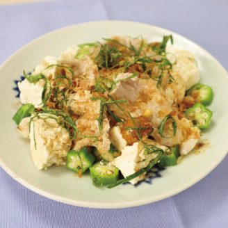 やわらか豚とオクラ豆腐