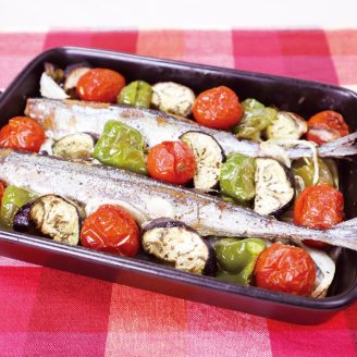 さんまと野菜のオーブン焼き