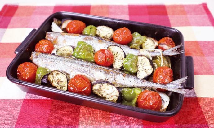 さんまと野菜のオーブン焼き