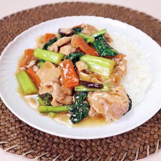 小松菜と豚肉のあんかけごはん