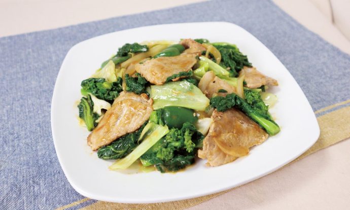 菜の花入り!春の回鍋肉