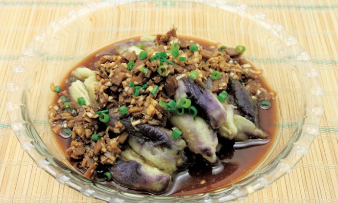 蒸しなすの薬味ソース