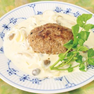 ハンバーグきのこホワイトソース
