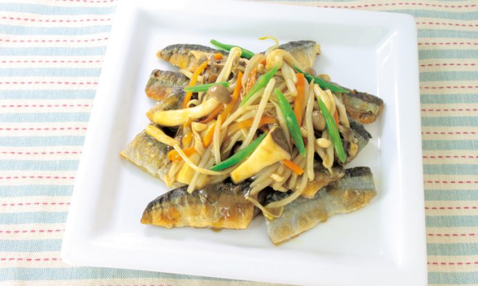 さんまの野菜カレーあんかけ