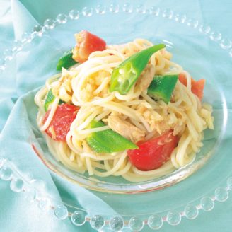 ツナとトマトの冷パスタ