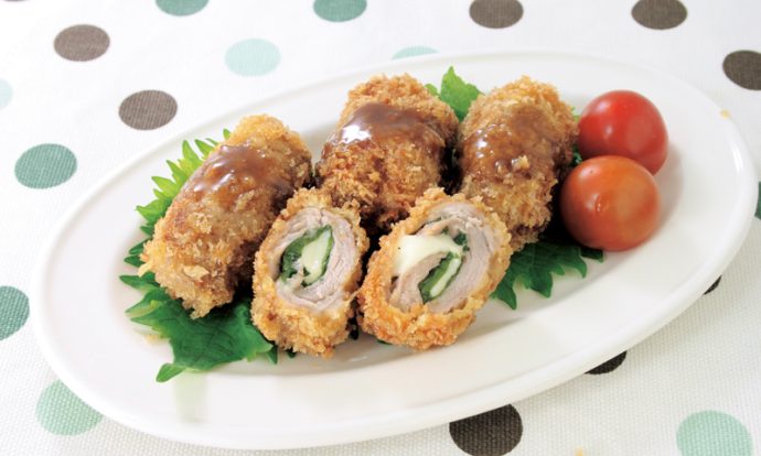 一口カツの大葉巻き