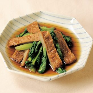 小松菜とじゃこてんの煮物