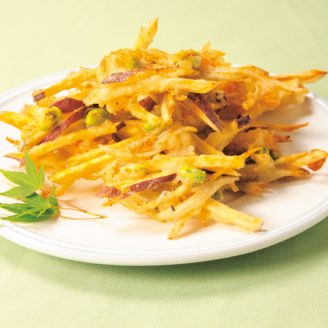 枝豆とさつまいものサクサクかき揚げ