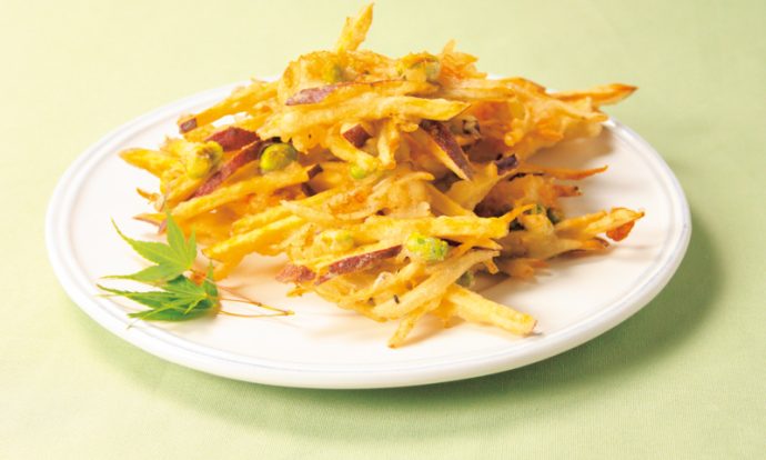 枝豆とさつまいものサクサクかき揚げ