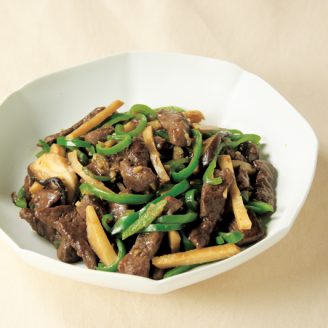 鹿肉で青椒肉絲