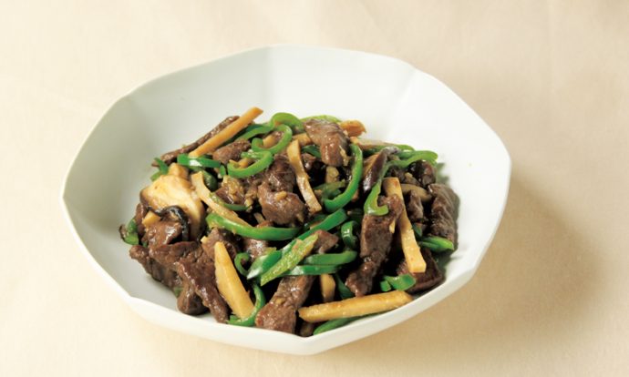 鹿肉で青椒肉絲