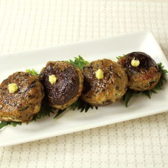 あじのつみれのしいたけ詰め