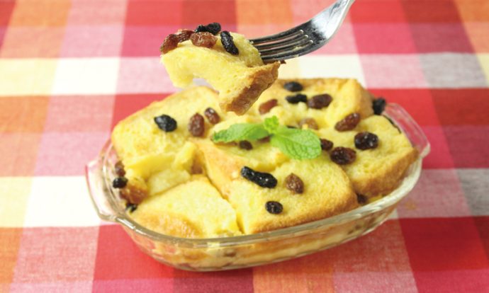 レーズンのブレッド・バタープディング