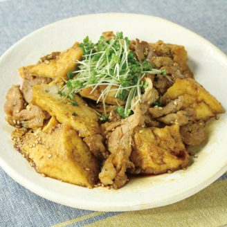 豚肉と厚あげの甘辛照り焼き