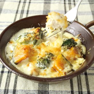 かぼちゃと鶏肉のヨーグルトグラタン