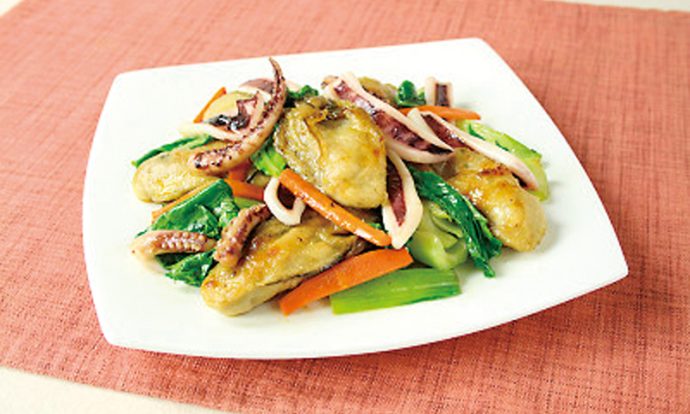 かきといかのオイスターソース炒め