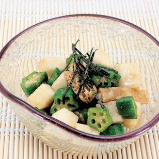 オクラと長いものわさびポン酢和え