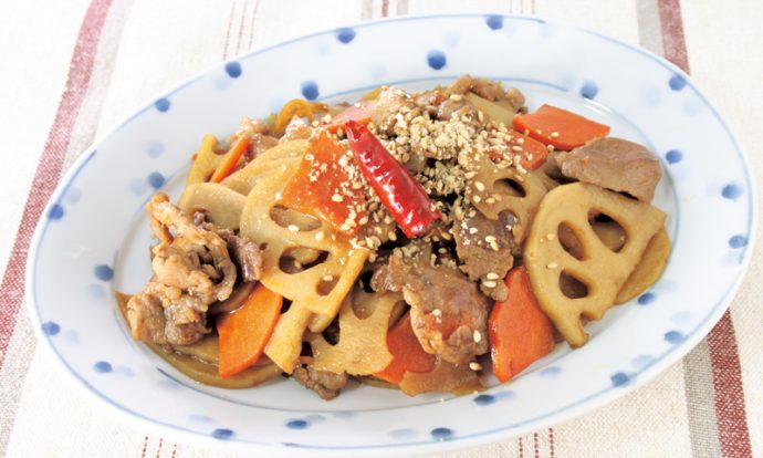 れんこんとにんじんのごまきんぴら