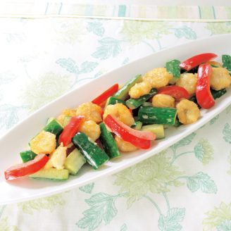 きゅうりとえびのマヨネーズ炒め