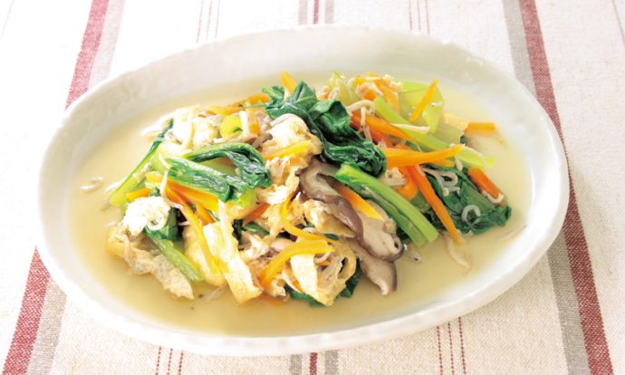 小松菜とあげのちりめん煮