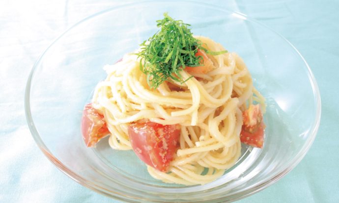 魚介とトマトの和風冷製パスタ