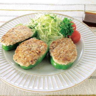 ピーマンの豆腐入り肉詰め