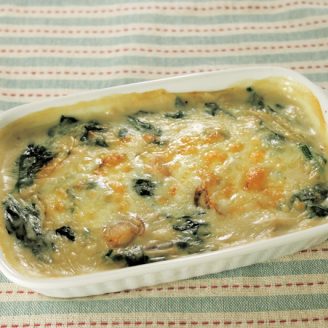シーフードとほうれん草のグラタン