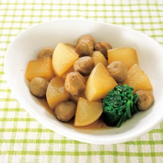 大根といわし団子のめんつゆ煮