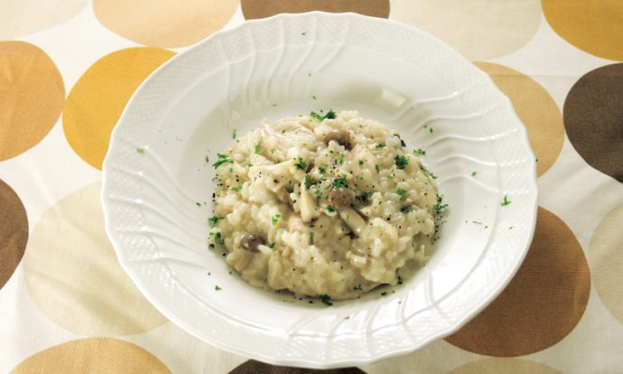 ササミときのこのチーズリゾット