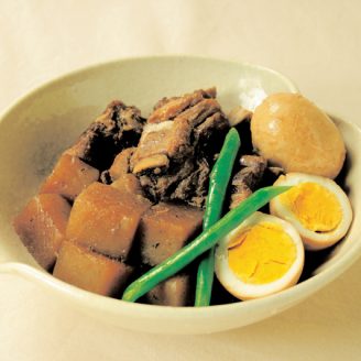 スペアリブとこんにゃくの酢醤油煮