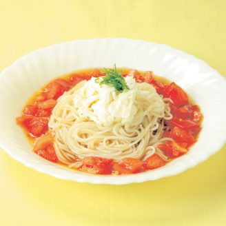 トマトそうめんモッツァレラのせ