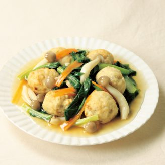 鶏だんごの小松菜あんかけ