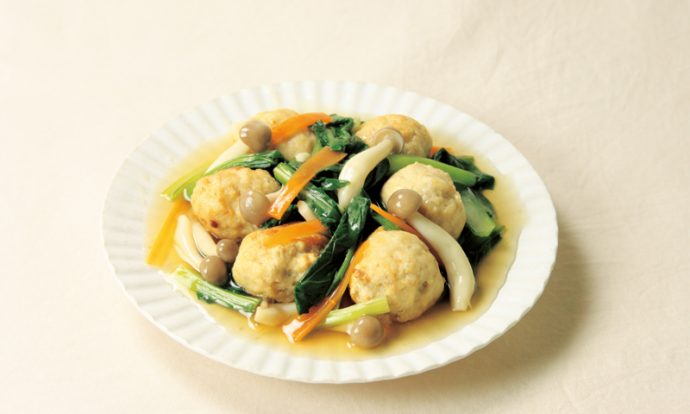 鶏だんごの小松菜あんかけ