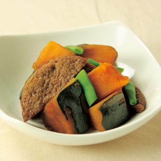 かぼちゃとじゃこてんの煮もの