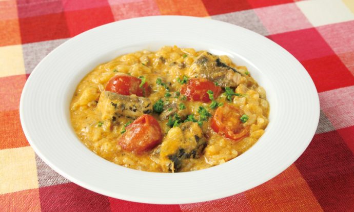 いわし缶のトマトリゾット