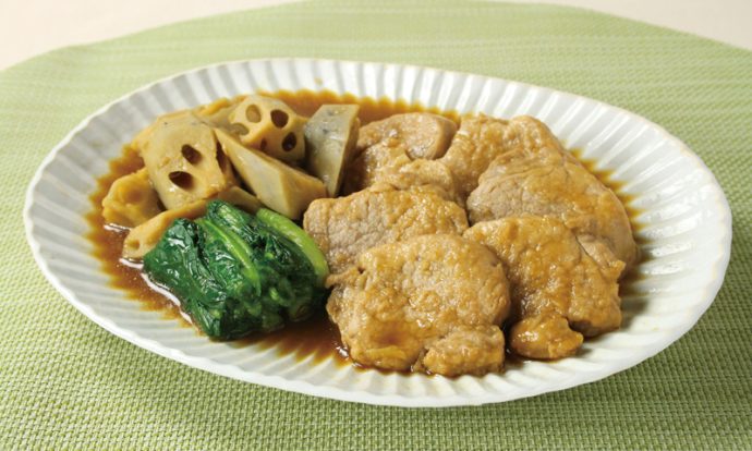 れんこんと豚ヒレ肉の治部煮風
