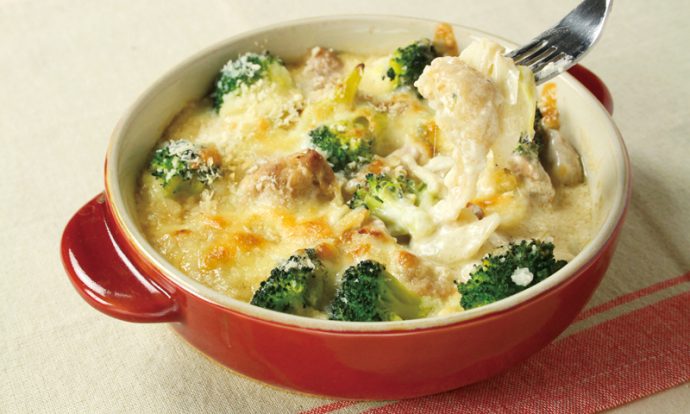 鶏肉とお餅の和風グラタン