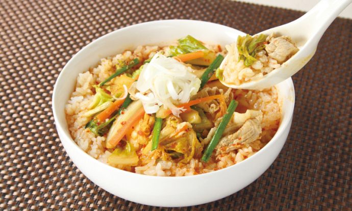 白菜と豚キムチのクッパ