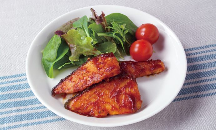 鮭のケチャップ照り焼き