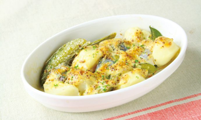 さわらとスナップえんどうのマヨマスタード焼き