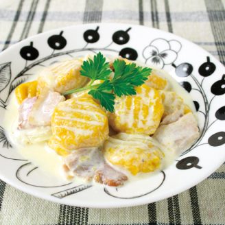 かぼちゃのニョッキ ベーコンクリームソース